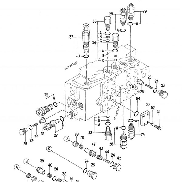 Hitachi EX300-2 hidraulikus vezérlőszelep 4314749